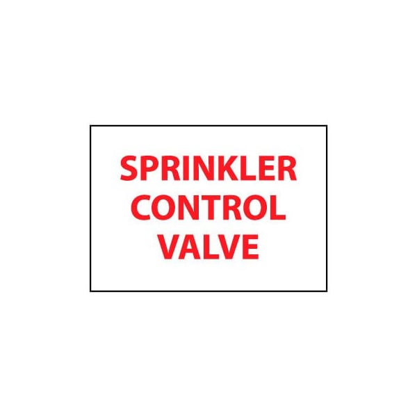 Fire Safety Sign - Sprinkler Control Valve - Plastic